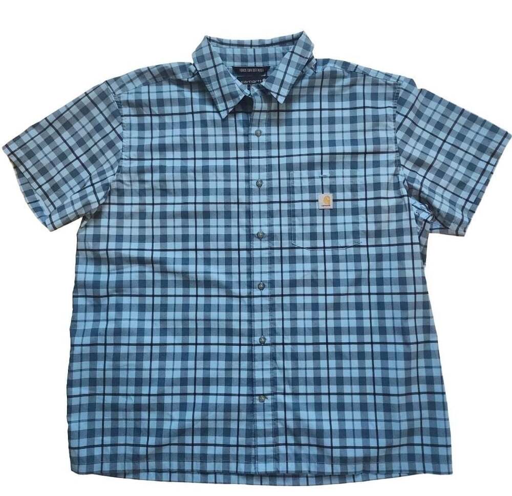 Carhartt Force Sun Defender Relaxed Fit Lightweight Short-Sleeve Plaid Shirt 2XL